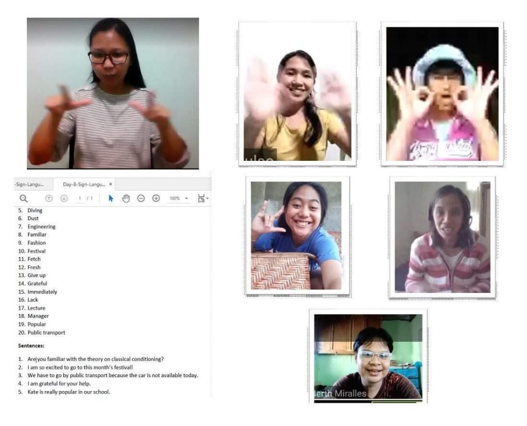 People waving at the camera. In a teleworking scenario.