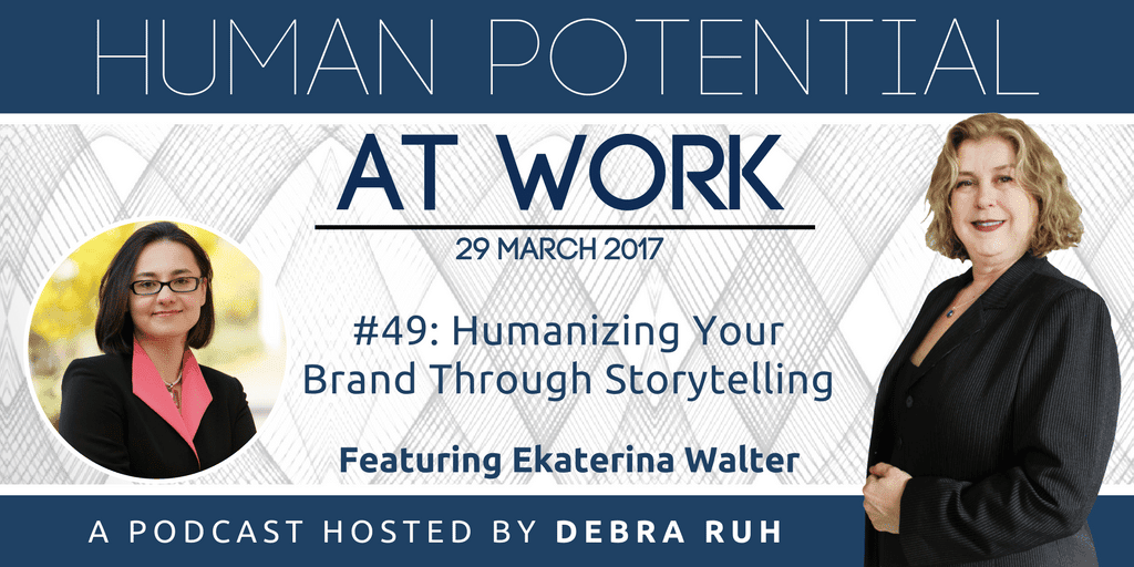 The Episode Flyer for #49 Humanizing Your Brand Through Storytelling